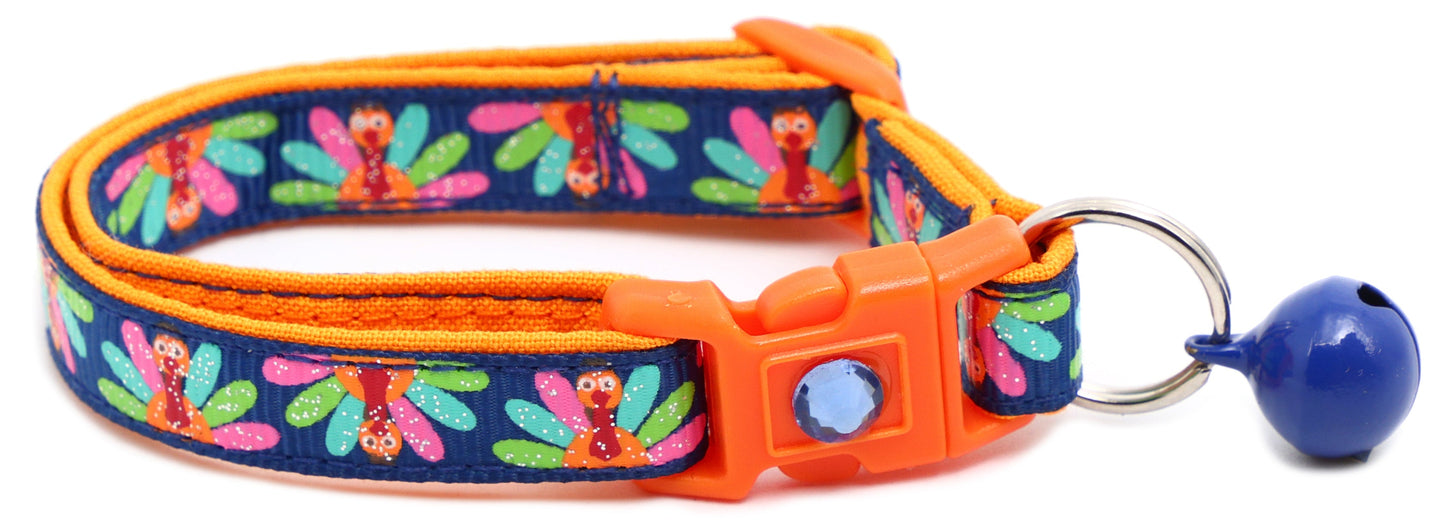 Colorful Turkeys Breakaway Cat Collar