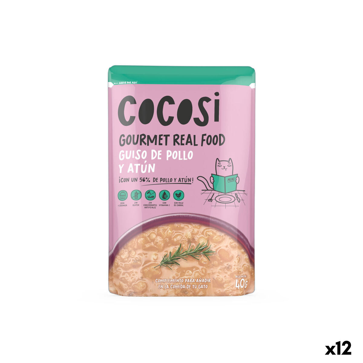 Cat food Cocosi Gourmet Real Food 40 g Tuna 12 Units